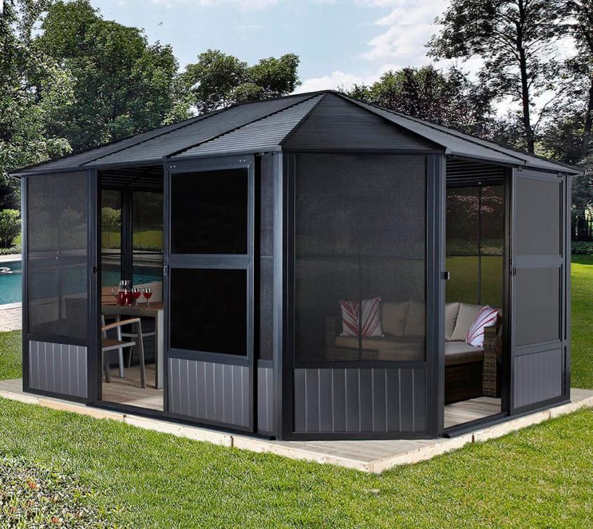 Sojag Alu Pavillon Kaltwintergarten Charleston 1215 | Anthrazit | 384x489x281 cm 