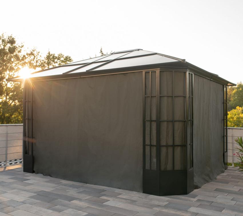 Sojag Pavillon Savino 1214 Vorhänge inkl. Clips | Dunkelgrau 