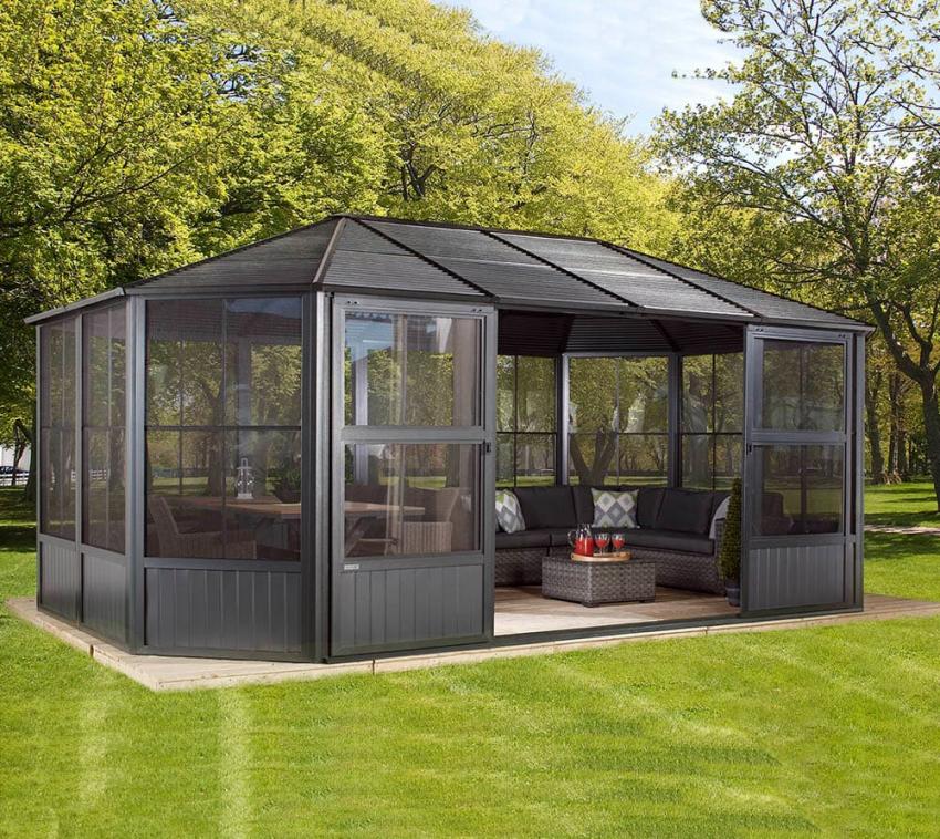 Sojag Alu Pavillon Kaltwintergarten Charleston 1218 | Anthrazit | 384x594x281 cm 