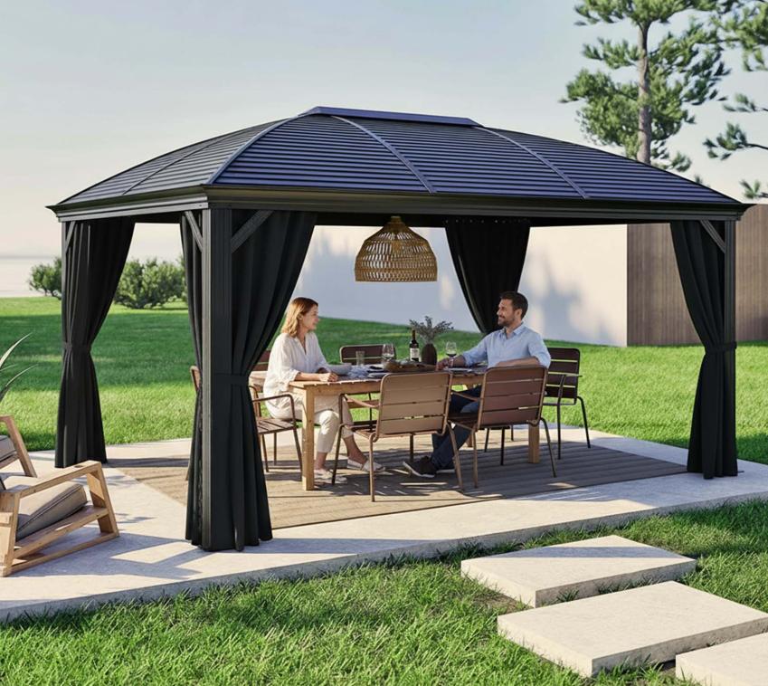  Sojag Moreno1014 | Pavillon mit festem Dach | mit Moskitonetz | 3x4 m 