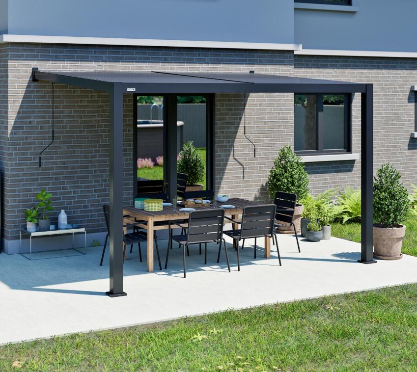 Sojag Hana 1013 | Alu Terrassenüberdachung mit Lamellendach | 3x4 m 