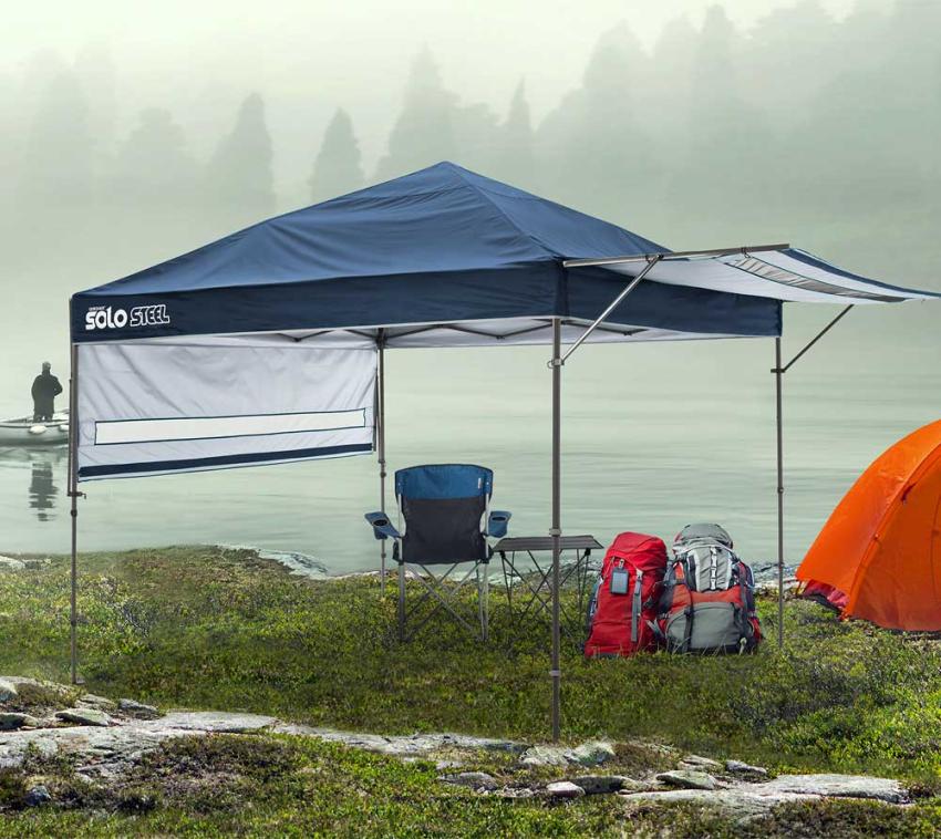 Quik Shade Stahl Faltpavillon inkl. Seitenverkleidung | Blau | 330x520x290 cm 