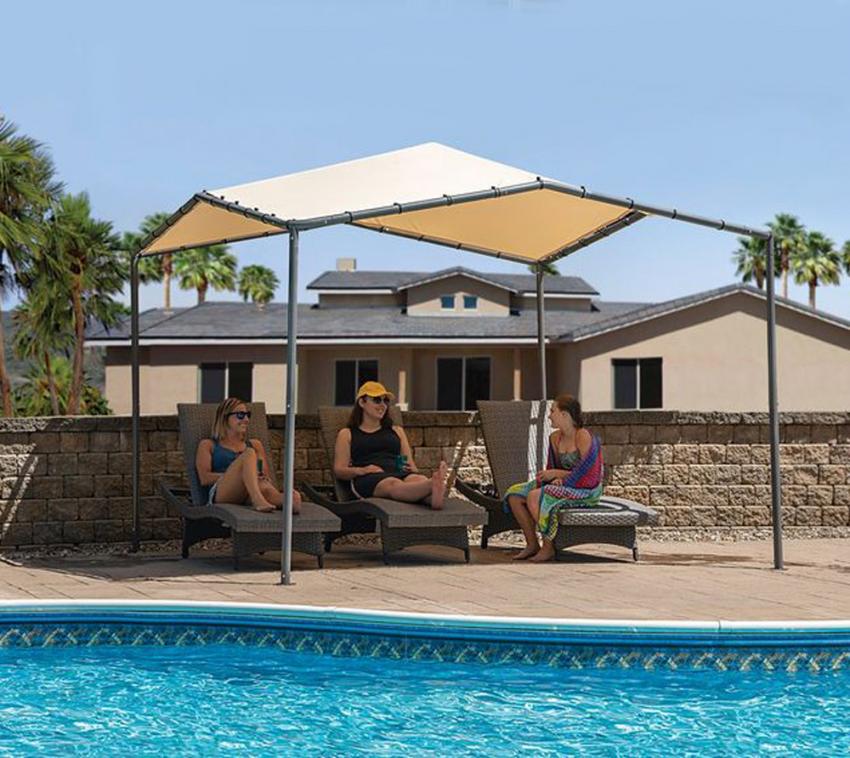 ShelterLogic Stahl Pavillon Canopy Pacifica 1010 | Beige | 317x317x271 cm 