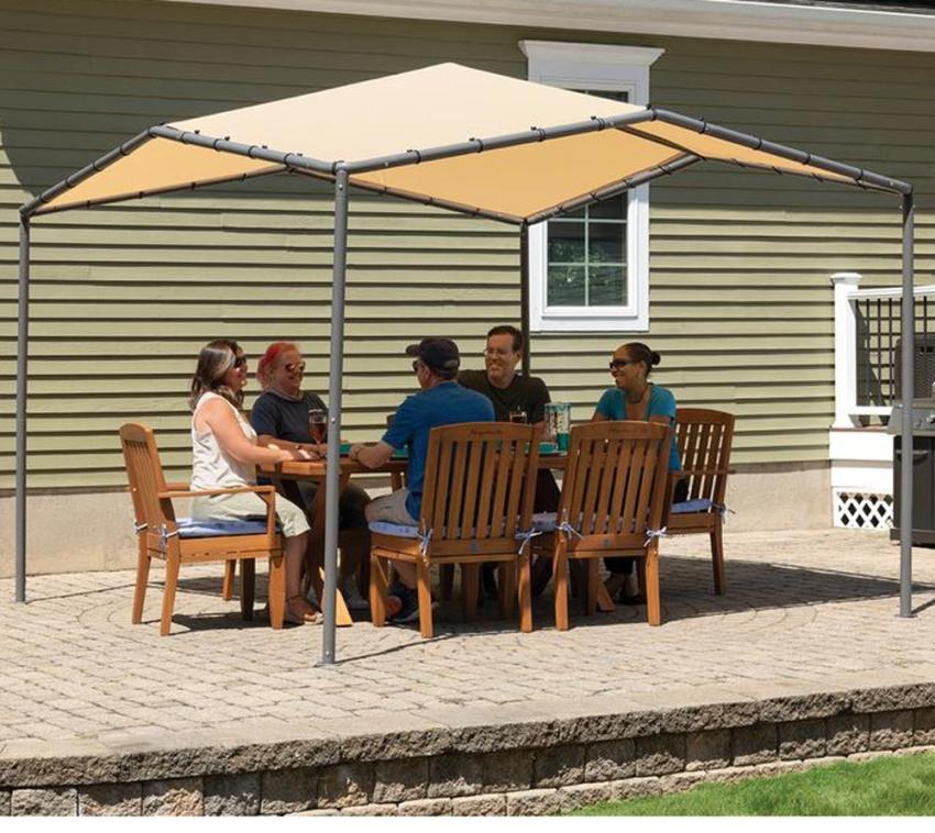 B-WARE ShelterLogic Stahl Pavillon Canopy Pacifica 1010 | Beige | 317x317x271 cm 