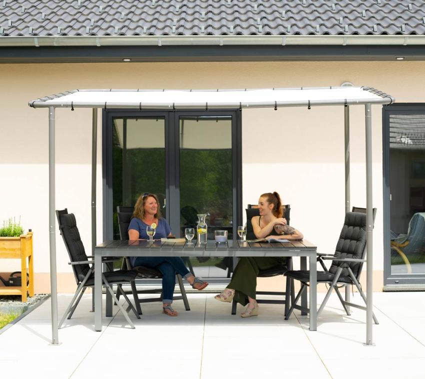 ShelterLogic Stahl Pavillon Canopy Solano 106 | Beige | 188x315x230 cm 