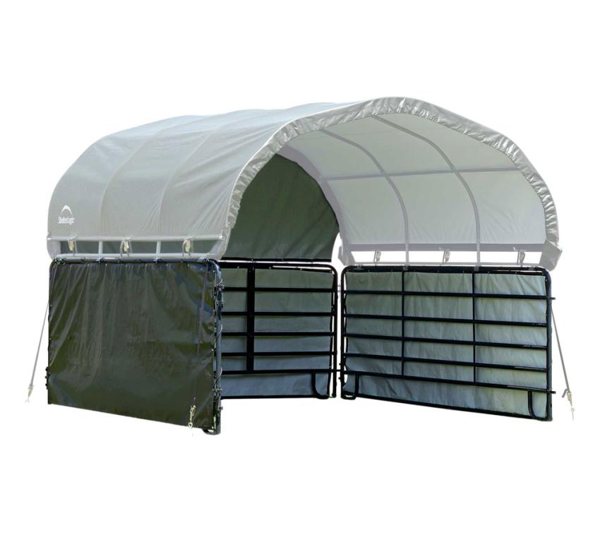 B-WARE ShelterLogic Folien Weidezelt Seitenverkleidung ohne Stahlgestell | Grün | 370x370x170 cm 
