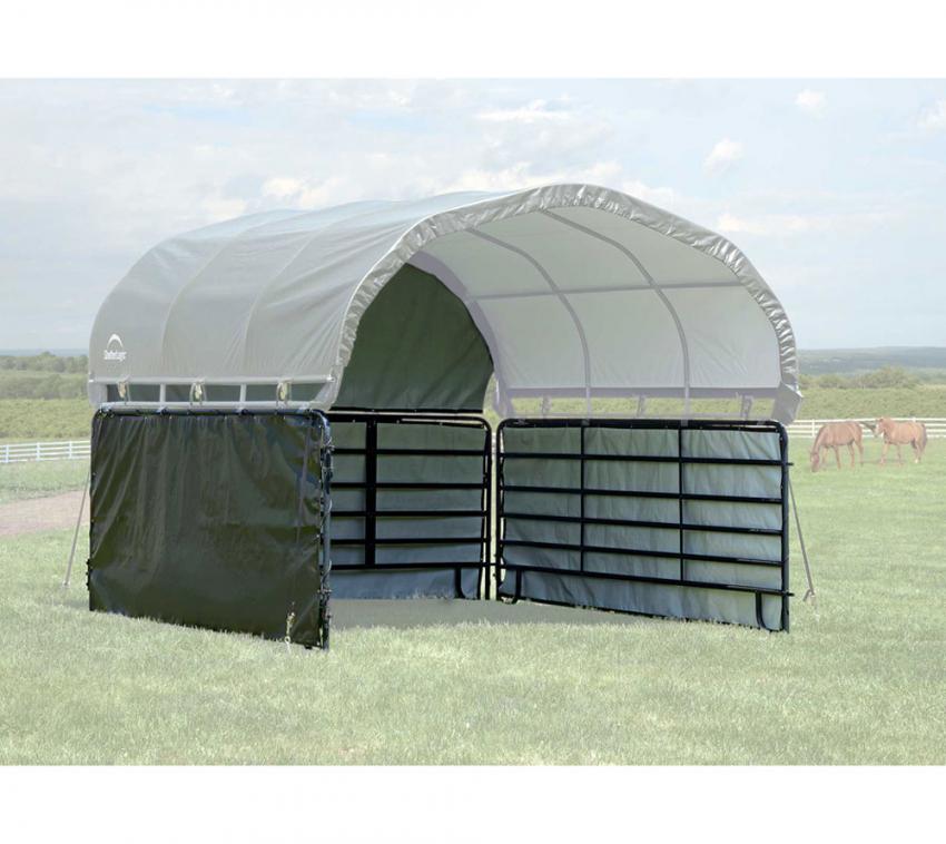 ShelterLogic Folien Weidezelt Seitenverkleidung ohne Stahlgestell | Grün | 370x150 cm 