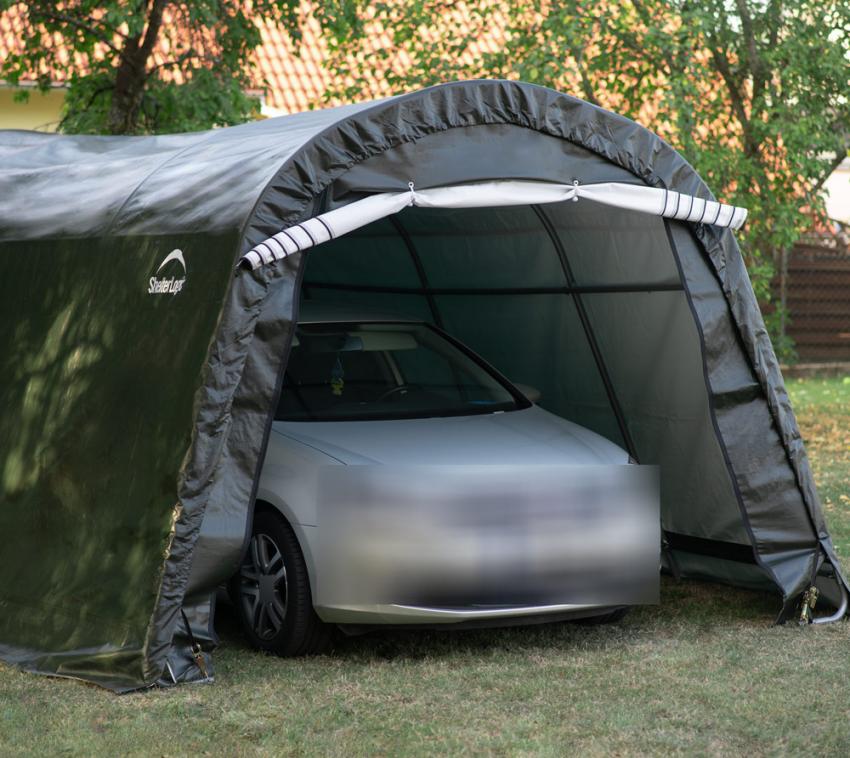ShelterLogic Folien Zeltgarage Gerätehaus | Grün | 610x300x240 cm 