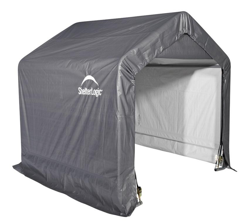 B-WARE ShelterLogic Folien Zeltgarage Gerätehaus | Grau | 182x182x184 cm 