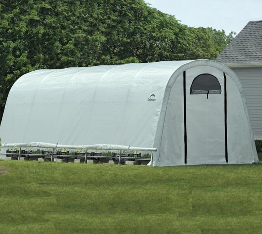 ShelterLogic Foliengewächshaus 22,57 m² weiß 610x370 cm 