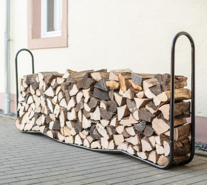 ShelterLogic Stahl Kaminholzregal | Schwarz | 25x244x99 cm 