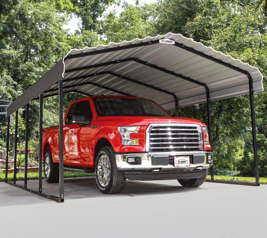 ShelterLogic Stahl Carport Garage Rom | Grau | 600x370x260 cm 