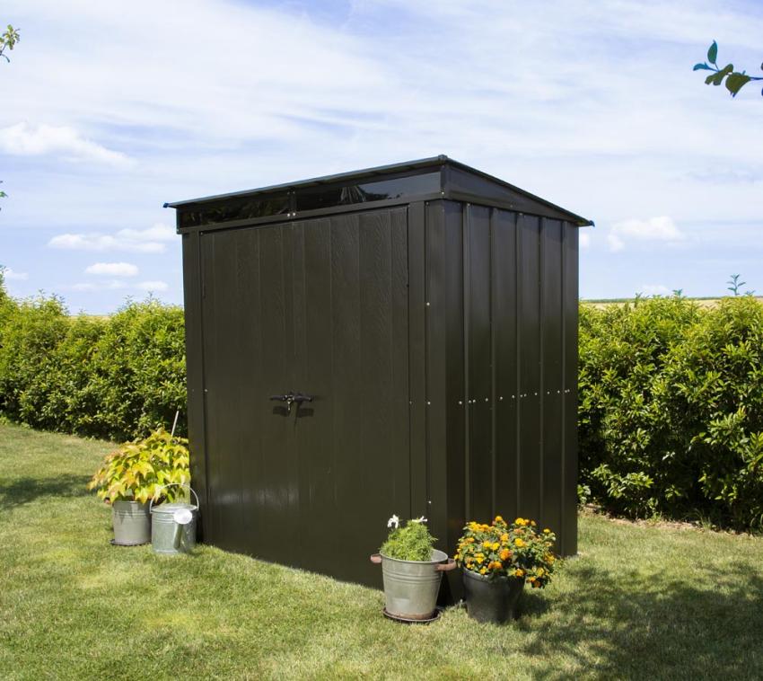 Spacemaker Metall Gerätehaus 64 | Onyx Schwarz | 130x208x201 cm 