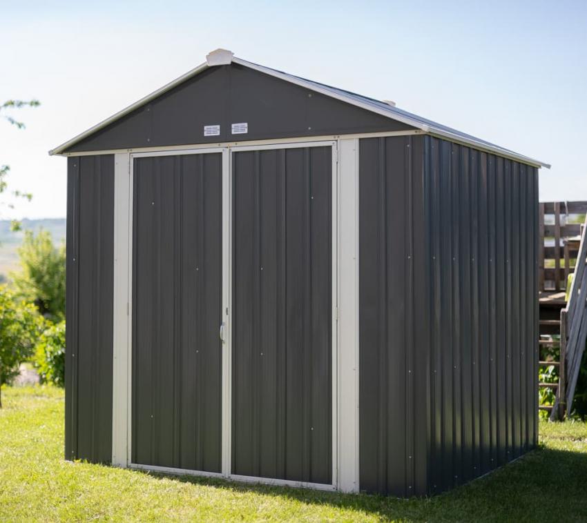 Spacemaker Metall Gerätehaus 10x8 grau 249x299x249 cm 