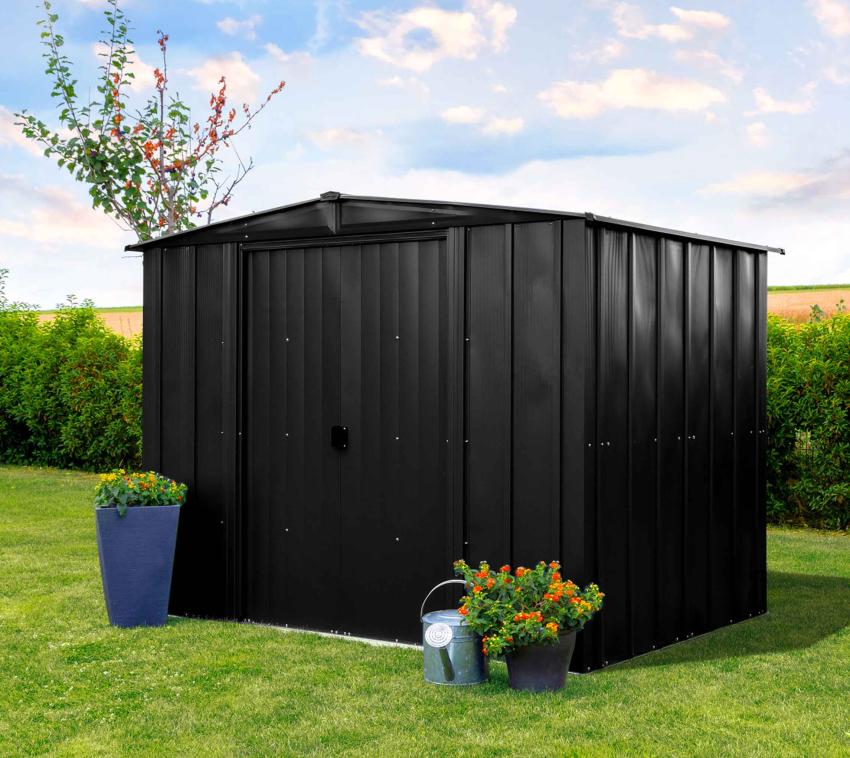 Spacemaker Metall Gerätehaus 8x6 schwarz 254x181x201 cm 