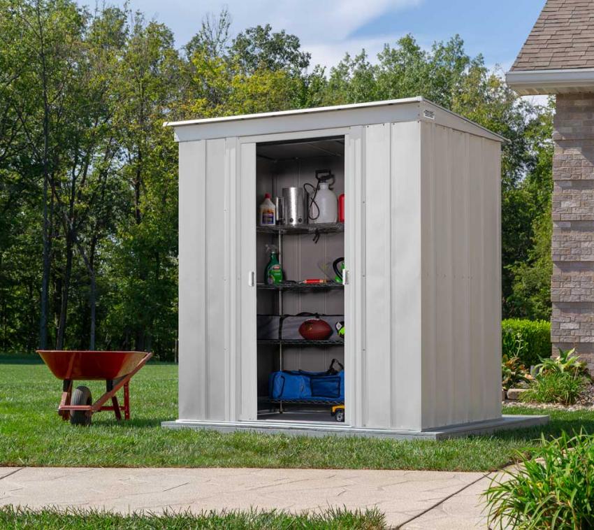 Spacemaker Metall Gerätehaus 6x4 grau 195x120x196 cm 