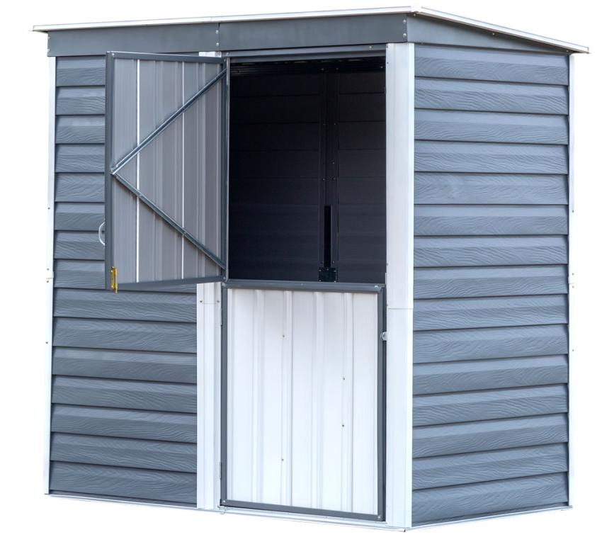 B-WARE Spacemaker Metall Gerätehaus 64 | Charcoal | 116x203x206 cm 