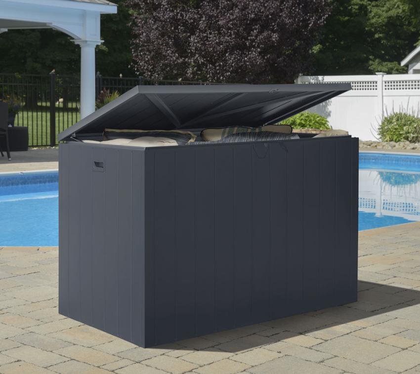 Spacemaker Metall Kissen Aufbewahrungsbox 870 Liter grau 138x79x93 cm 