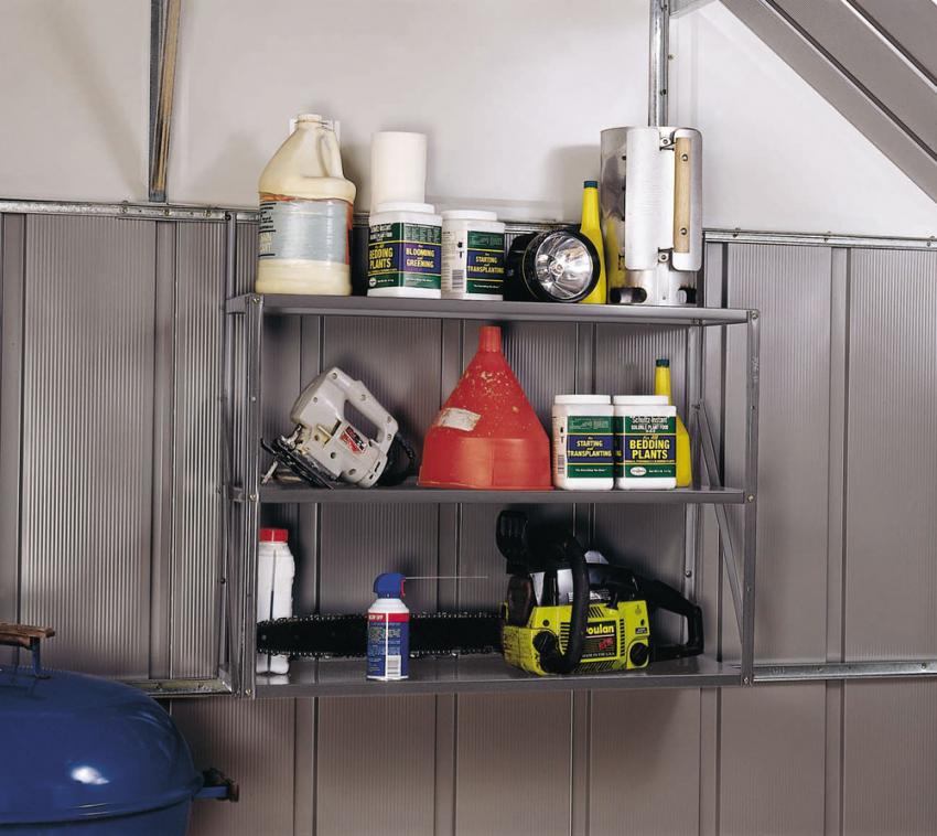Spacemaker Metall Gerätehaus Zubehör Regal 3-fach silber 84x24 cm 