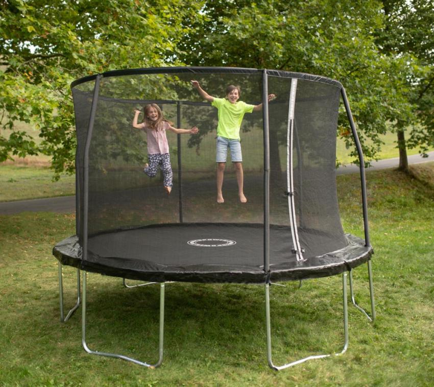 Sportspower Stahl Trampolin inkl. Sicherheitsnetz | Schwarz | 427x427x276 cm 