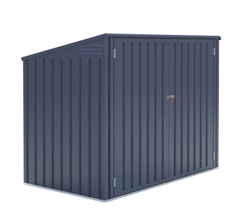 B-WARE Westmann Metall Mülltonnenbox Gerätebox 53 | Dunkelgrau | 100x172 cm 