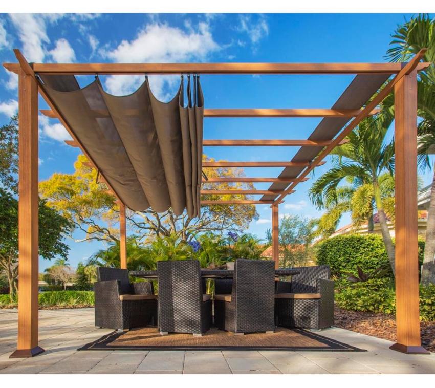 Paragon Outdoor Metall Pergola Florida 1111 | Hellbraun | 350x350x235 cm 