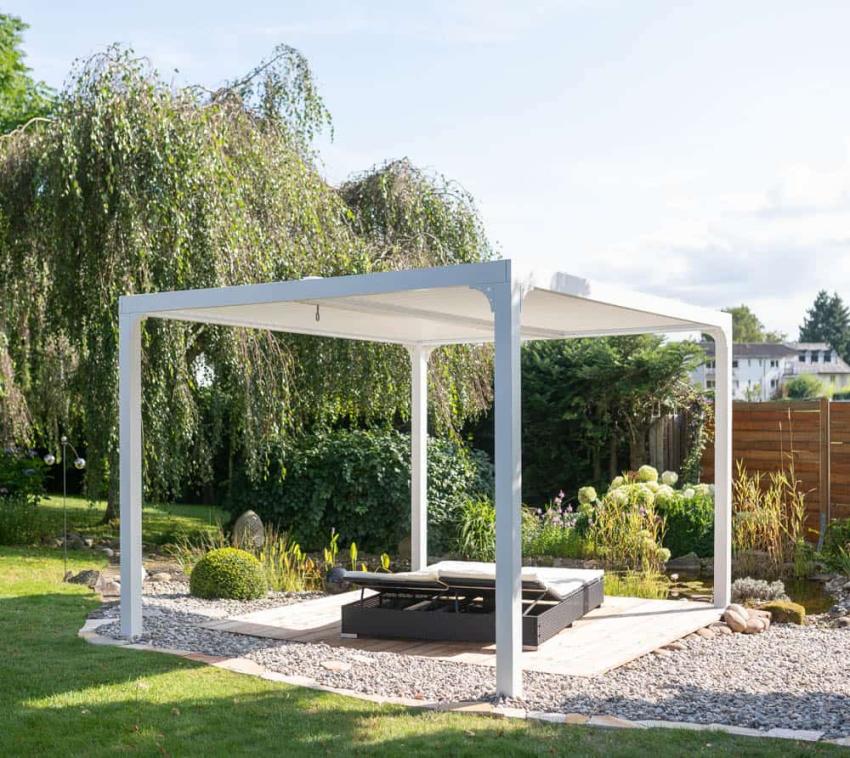 Paragon Outdoor Metall Pergola Novara 1012 | Weiß | 360x300x231 cm 