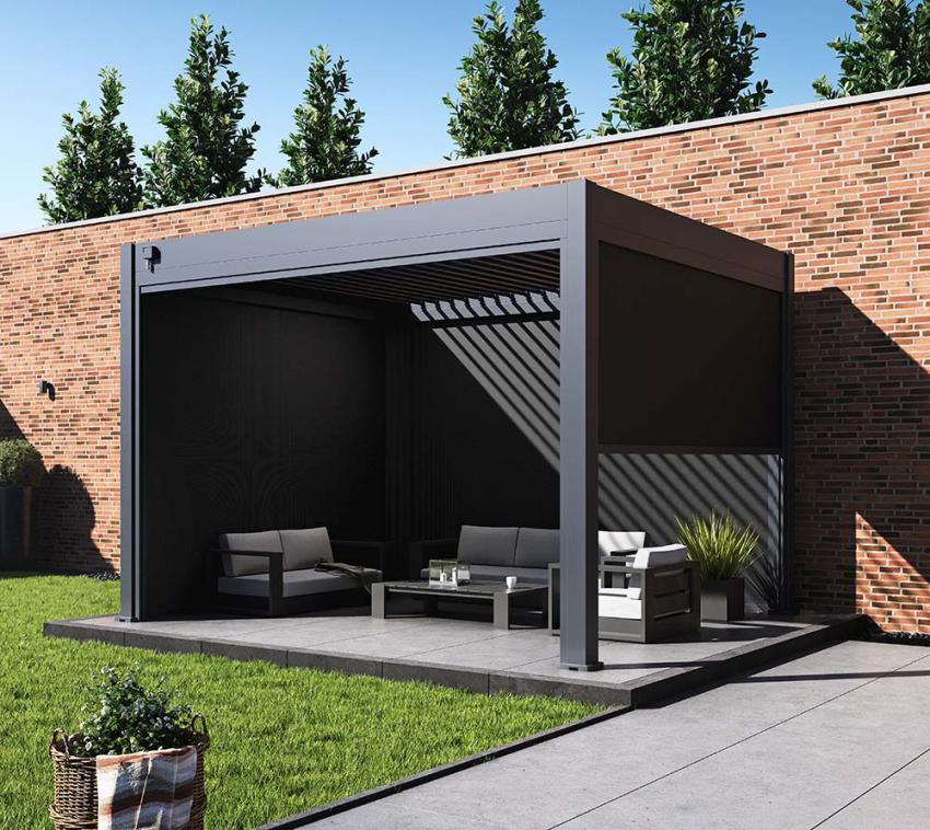 Paragon - Outdoor Seitenteil für Pergola | Zubehör Grand Tuscan | verstellbar | Gr. 12 
