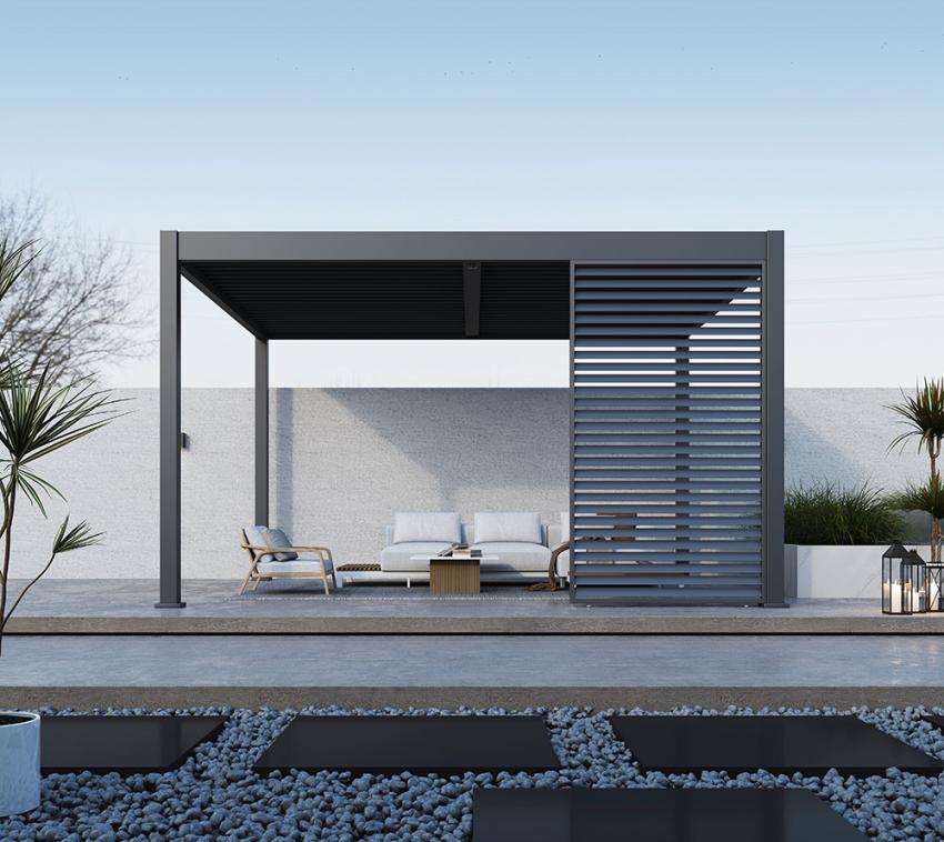 Paragon - Outdoor Lamellen Sichtschutz | Zubehör für Pergola Grand Tuscan | Gr. 14 