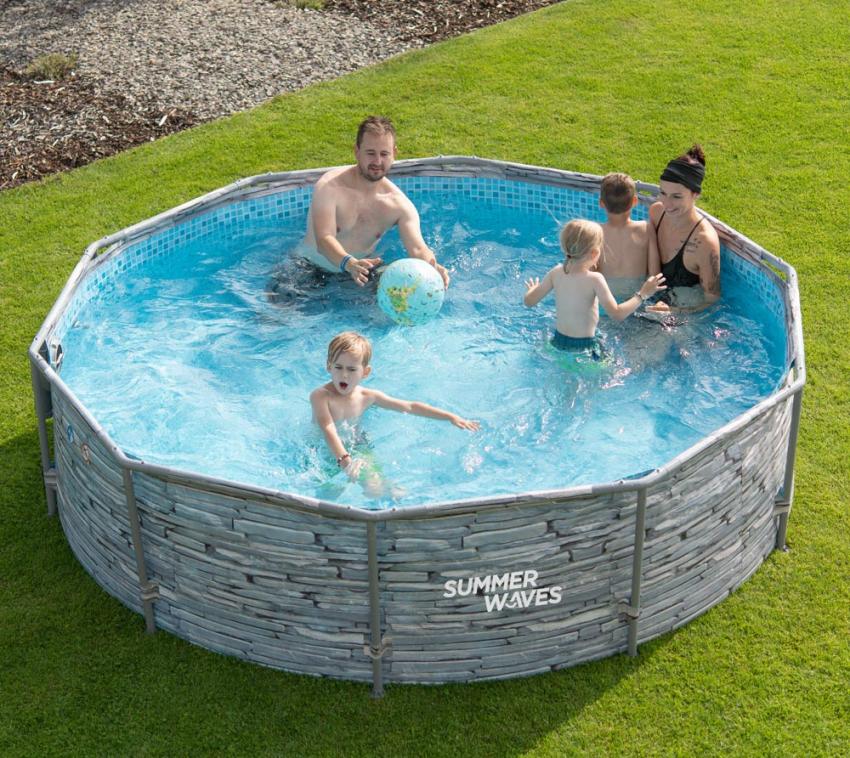 Summer Waves Stahlrahmen Aufstellpool Active Frame rund | Grau | 305x305x76 cm 
