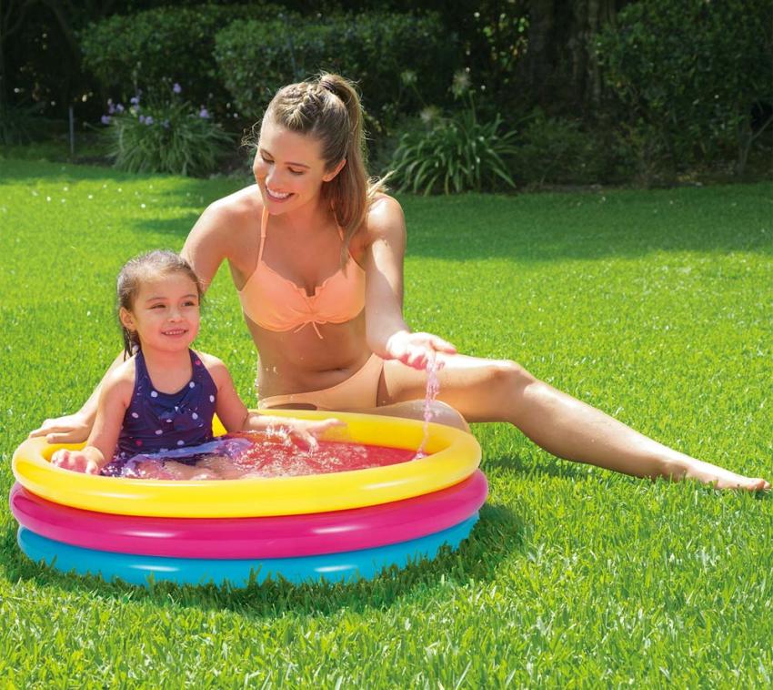 Summer Waves Planschbecken Kinder Pool bunt Ø 86x25 cm 