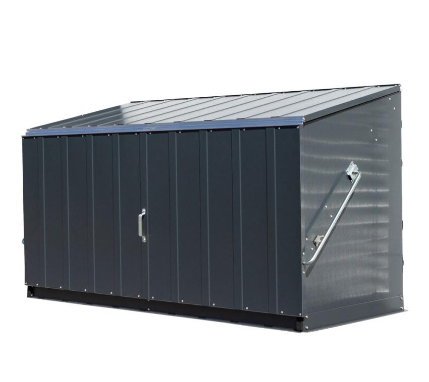 B-WARE Trimetals Metall Gerätebox Fahrradgarage Storeguard | Anthrazit | 88x194x112 cm 
