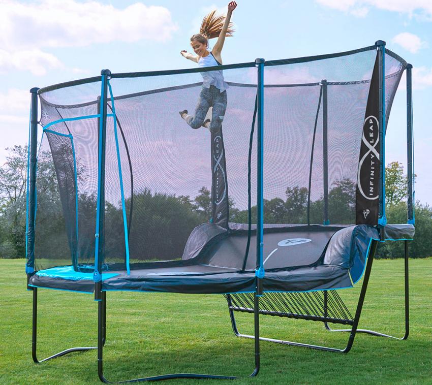 TP Toys Stahl Trampolin Infinity inkl. Sicherheitsnetz schwarz 447x292x320 cm Basic