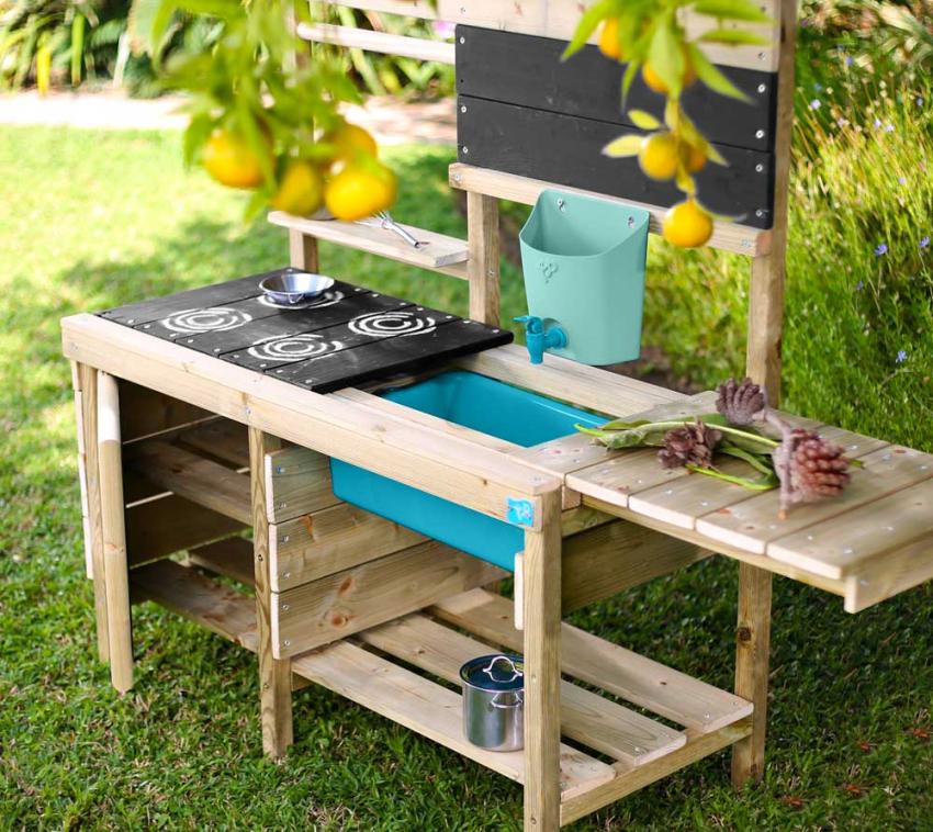TP Toys Holz Matschküche Murmeltier Deluxe | Natur | 136x40x96 cm 