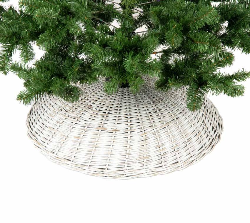 B-WARE Westmann Rattan Weihnachtsbaum Rock Santa-4 | Hellgrau | Ø 87 cm 