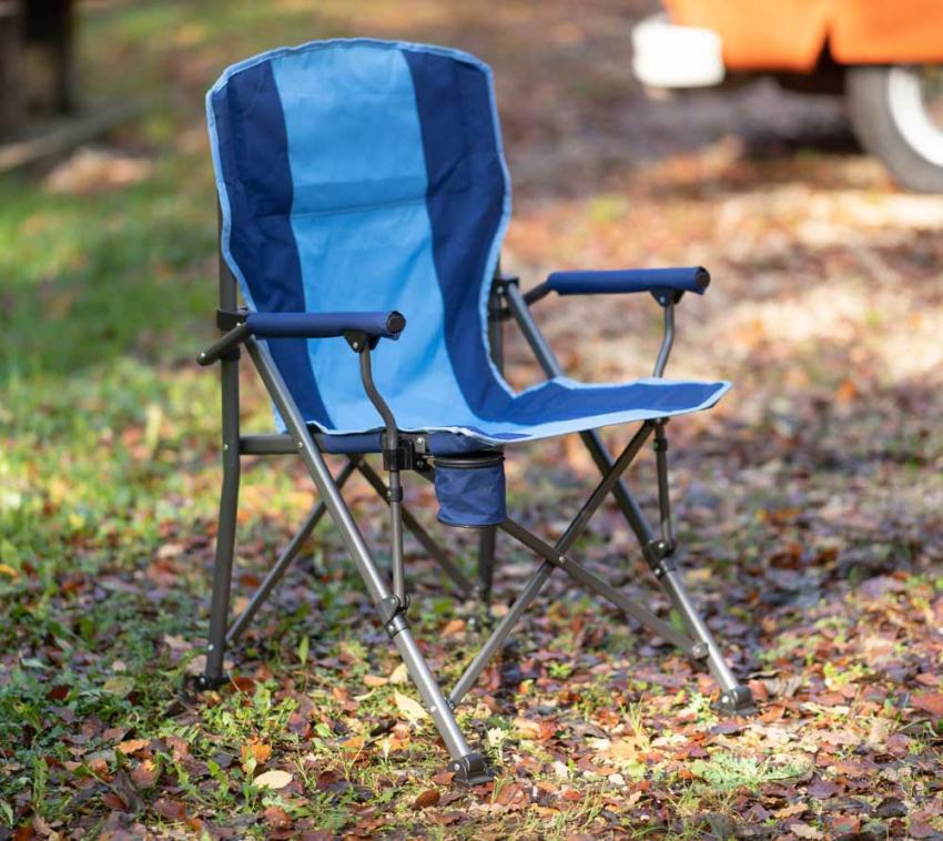 Westmann Camping Klappstuhl inkl. Getränkehalter | Blau | 40x40x100 cm 