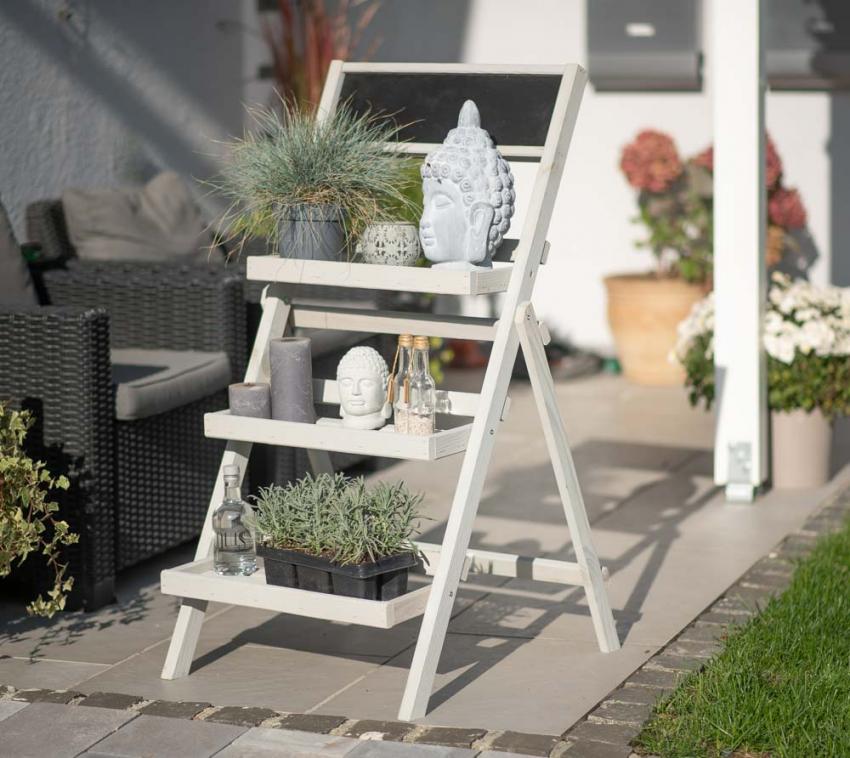 B-WARE Westmann Holz Pflanzenregal Tilda | Grau | 68x58x108 cm 
