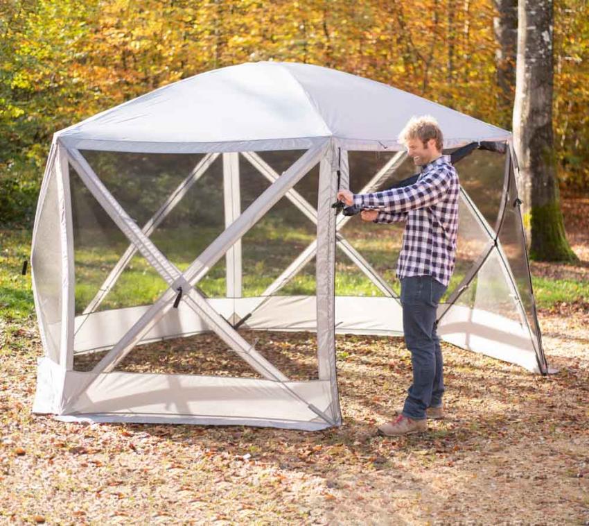 Westmann Polyester Camping Faltpavillon Flexion | Grau | 350x300x225 cm 
