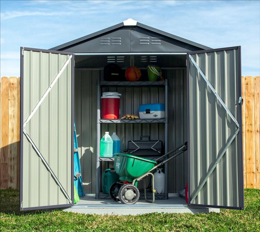 B-WARE Westmann Stahl Gerätehaus Minor 64 | Anthrazit | 119x183x196 cm 