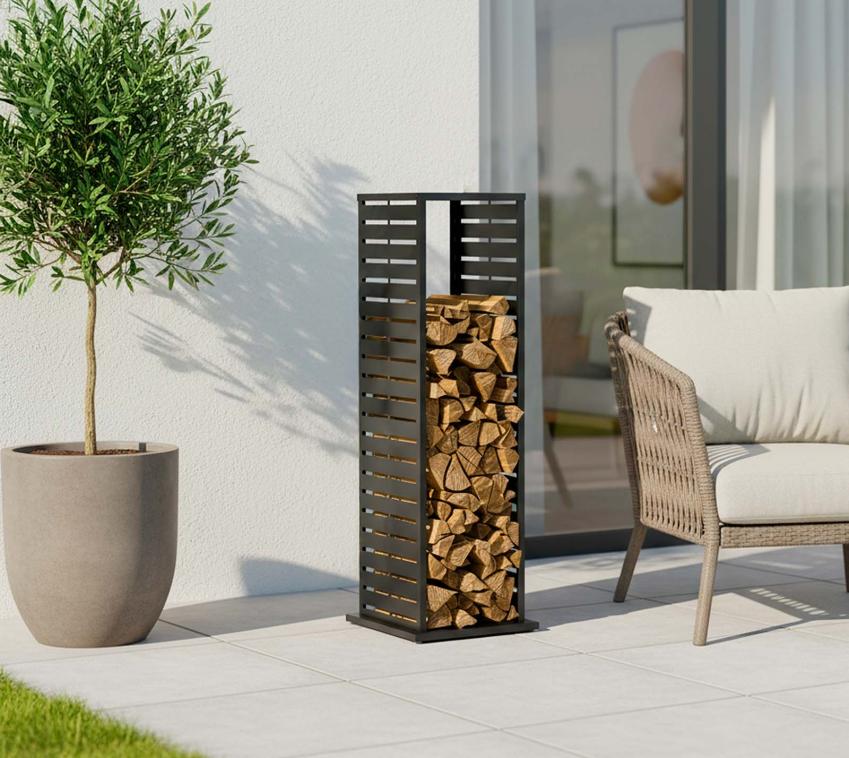 Westmann Luma Lane | Metall  Kaminholzregal außen | Anthrazit 