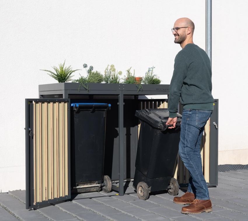 B-WARE Westmann Mülltonnenbox und Gerätebox 134x84x125 cm Anthrazit 