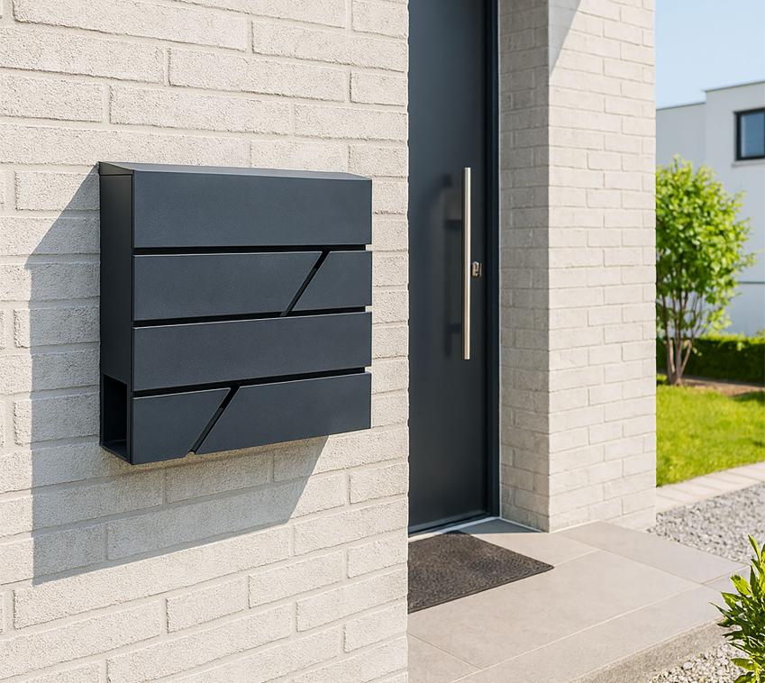 Westmann Brixa A | Wandmontage Briefkasten mit Zeitungsfach | Anthrazit 