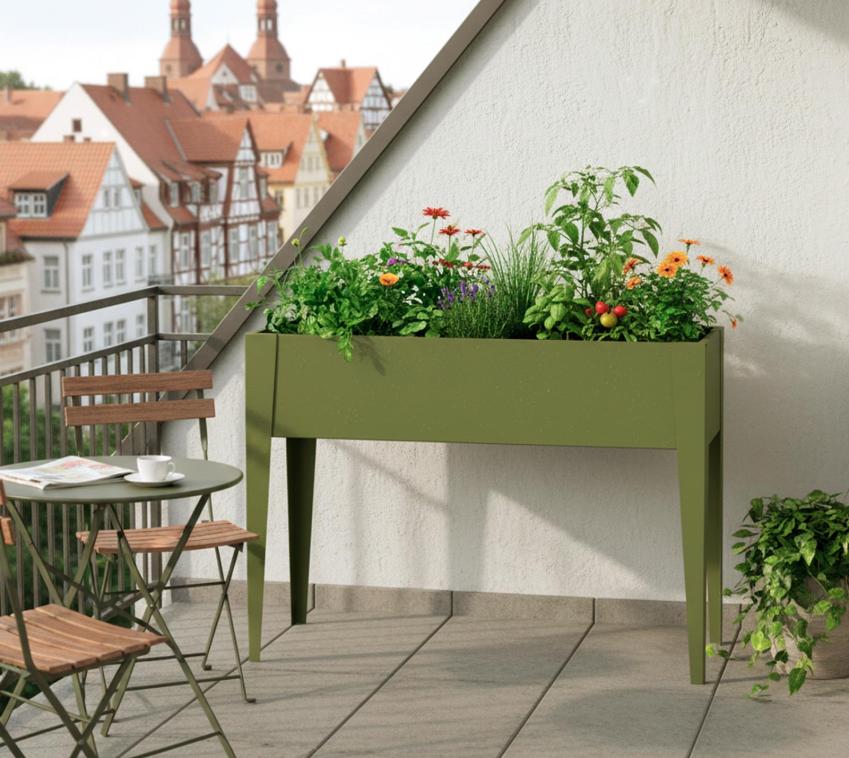Westmann Vedura M | Metall Balkon Hochbeet | Olive 