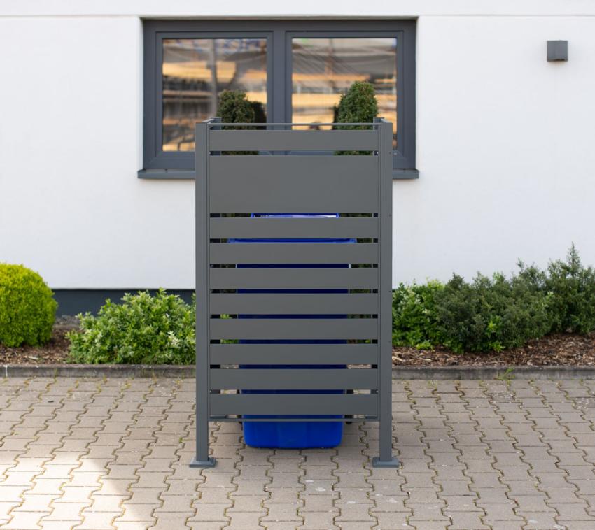 Westmann Metall Mülltonnenverkleidung Planum | 1x240 L | Anthrazit | 80x80x150 cm 