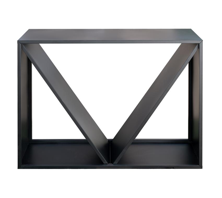 B-WARE Westmann Stahl Kaminholzregal | Schwarz | 115x35x80 cm 