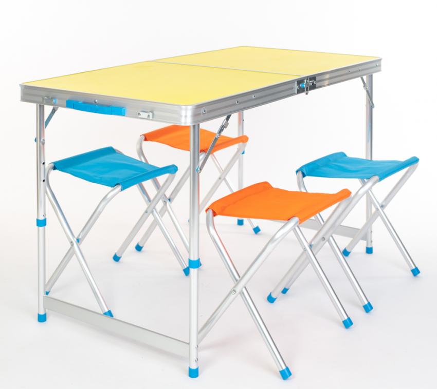 Westmann Campingtisch mit 4 Hocker Campingmöbel Camping Set 