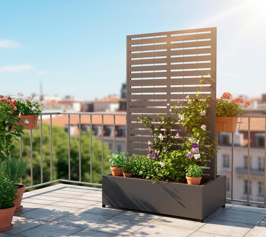 Westmann Dekora 6 | Metall Pflanzkasten mit Rankgitter | Anthrazit 