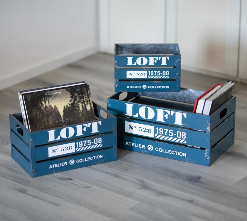 Westmann Aufbewahrungskisten 3er Set rechteckig Dekoboxen grau