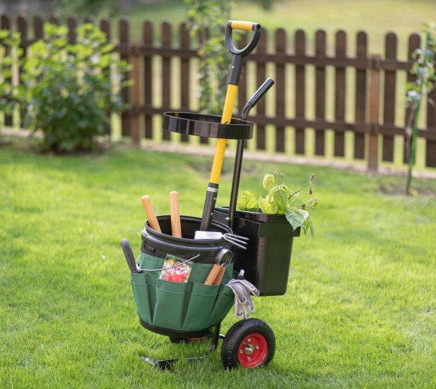Westmann Metall Gartenwagen Universal | Schwarz/Grün | 40x56x104 cm 