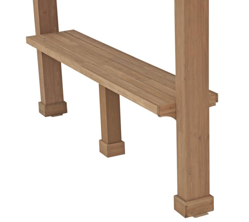 Westmann Holz Seitenablage für Pavillon Devon | Natur | 59x299x96 cm 